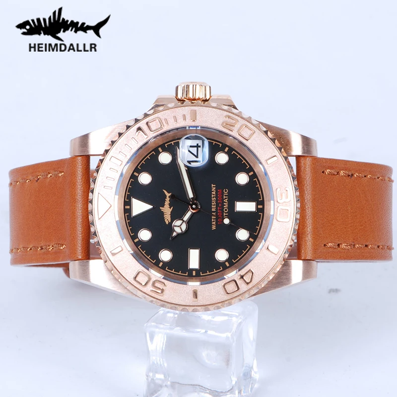 

Heimdallr Bronze Diving Watch Men Automatic 3C Luminous Dial Sapphire Crystal Bezel with Pattern Mechanical 300M Water Resistant