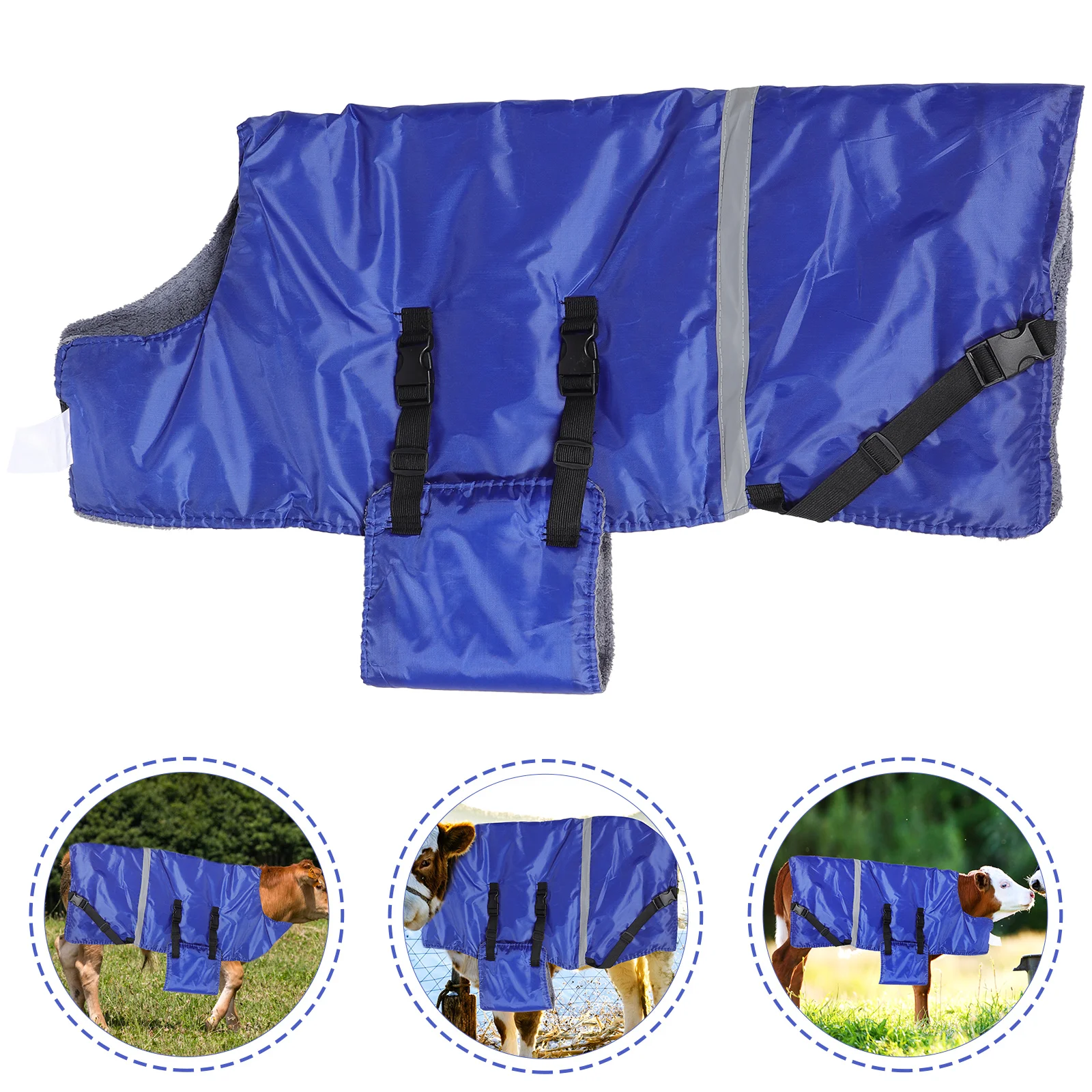 Cold Weather Vest Animal Pasture Supplies Blue Flannel Waterproof Coat