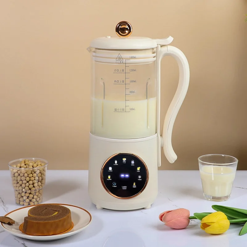 Máquina eléctrica de leche de soja de 1200ML, licuadora de alimentos inteligente automática, fabricante de leche de soja sin filtro, tetera para hacer pasta de arroz