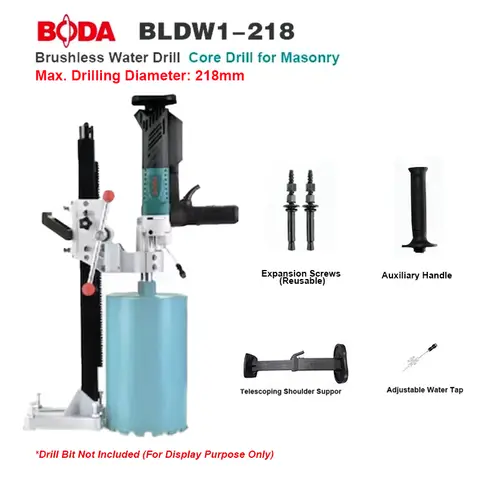 BLDW1-218 브러시리스 습식 건식 코어 드릴 4200W 20-218mm 콘크리트 벽돌 석재 타일 벽용 수냉식 안전 클러치 전문가용