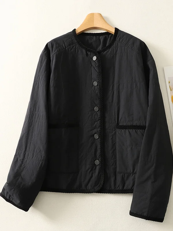 เสื้อแจ็คเก็ตผ้าฝ้ายน้ำหนักเบาสำหรับผู้หญิง สไตล์ลำลอง ทรงหลวม อุ่นสบาย ระบายอากาศได้ดี เหมาะสำหรับฤดูใบไม้ผลิและฤดูใบไม้ร่วง