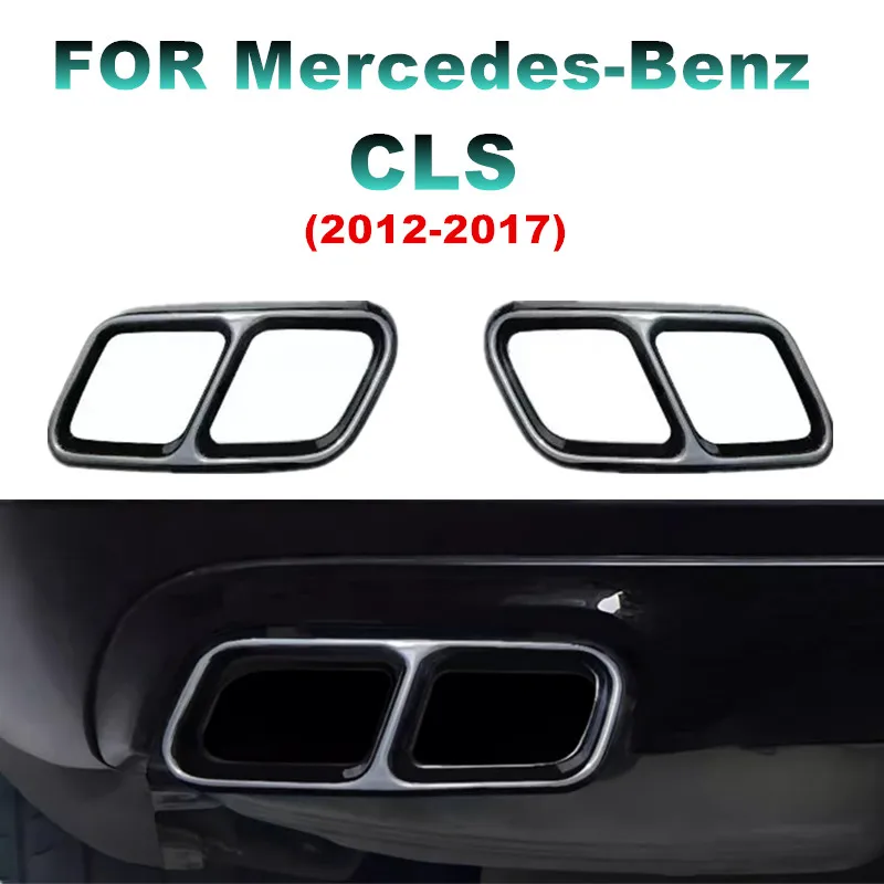 

Car Rear Exhaust Muffler Pipe Cover Metal Trim Tail Throat Frame For Mercedes Benz CLS 2010-2017 Auto Accessories