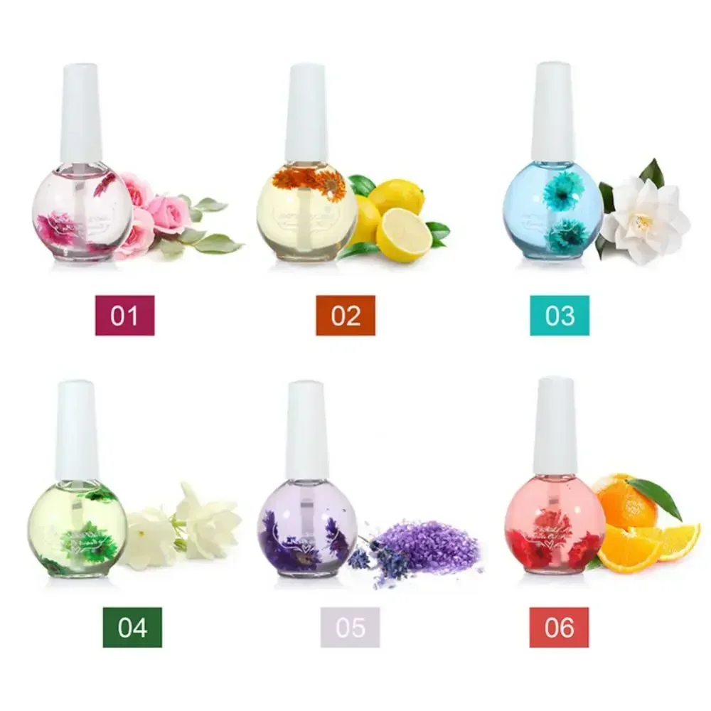 8 Flowers Nail Nutrition Oil,Moisturizing Dried Nutrient Nail Cuticle Oil ,Nails Care Repair Damaged Liquid Nail Art Design Tool