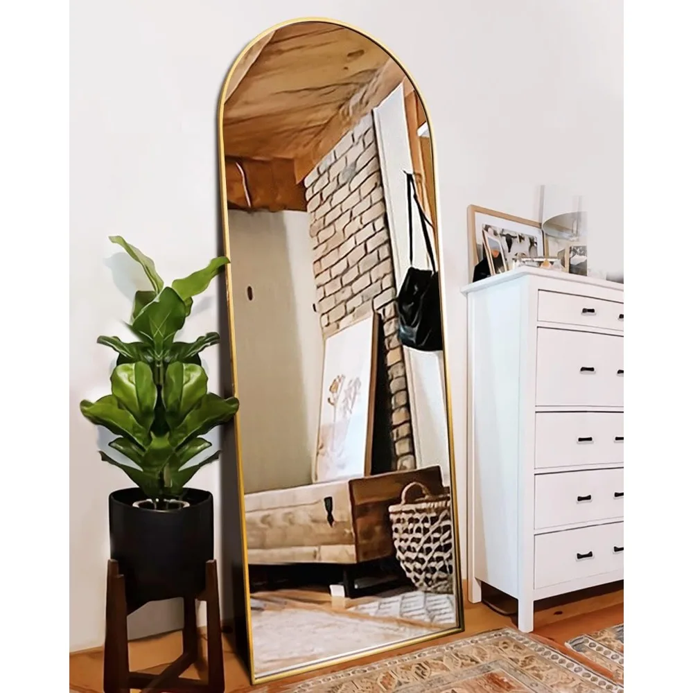 

Floor Mirror, Full Length with Stand, Arched Wall Mirror, Freestanding, Wall Mounted Mirrors for Bedroom Living Room