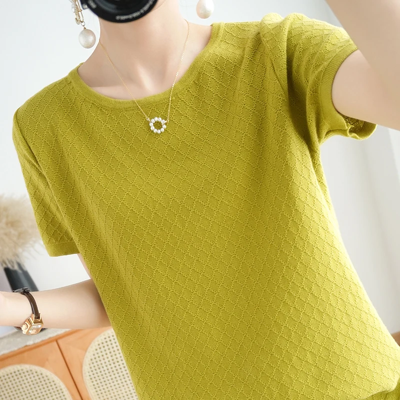 Summer 2025 V-Ne Loose Fit Cotton Linen Blend ort Sve Women's T-irt Comfortable Breathable Casual Top