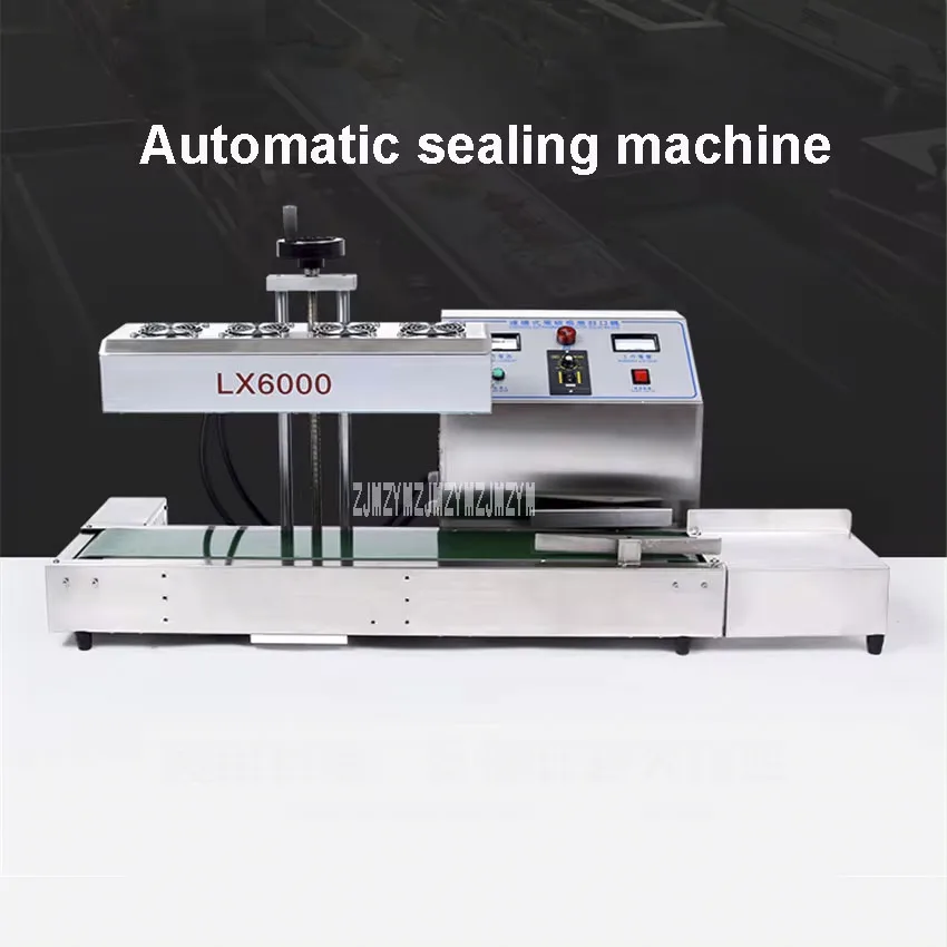 New LX6000 Automatic Continuous Sealer Electromagnetic Induction Sealing Machine Aluminum Foil Bottle Sealing Machine 110V/220V