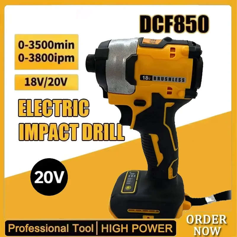 

Fit DEWALT DCF850 205N.m Brushless Impact Driver Cordless Screwdriver 20V Rechargeable Electric Impact Drill Power Tools