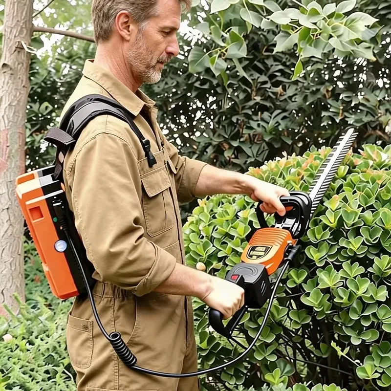 Professional Double-handheld 1200W Electric Hedge Trimmer 8-9h Runtime 48V Cordless DIY Brushless DC Motor 650mm Cutting Blade