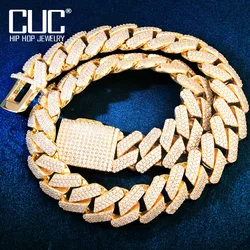 19mm Big Miami Cuban Chain Men Hip Hop Necklace Gold Color Bling Zirconia Link Fashion Rock Rapper Jewelry