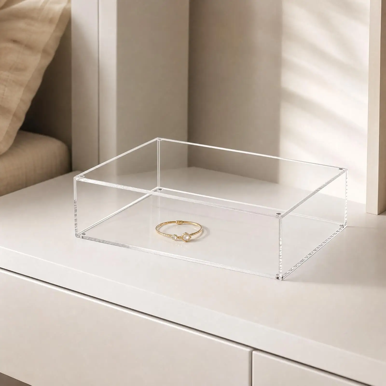 Stackable Acrylic Display Cover with Closure Space-Saving Transparent Acrylic