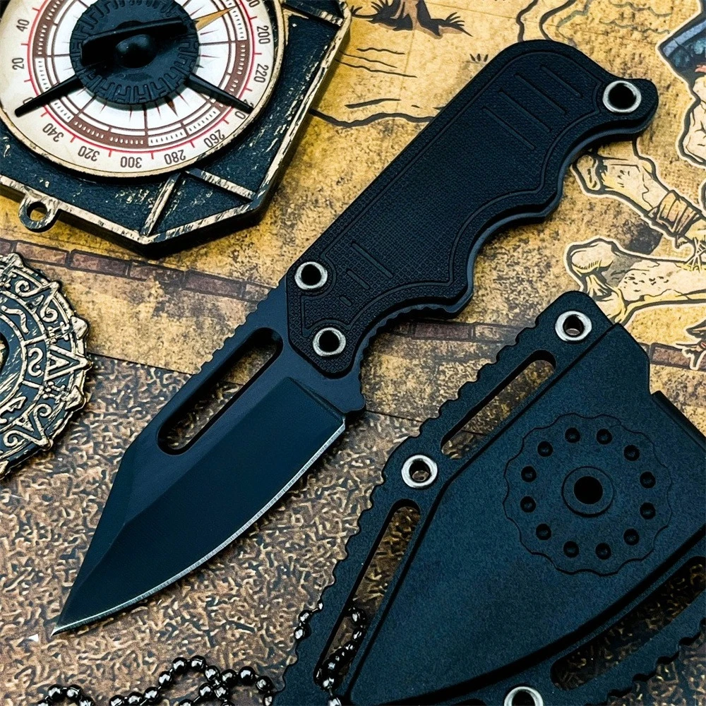 

Мини-нож для рыбалки на открытом воздухе с фиксированным лезвием 5Cr15MoV, лезвие из нейлонового волокна, ручка EDC, джунгли, кемпинг, охота, режущие инструменты для выживания