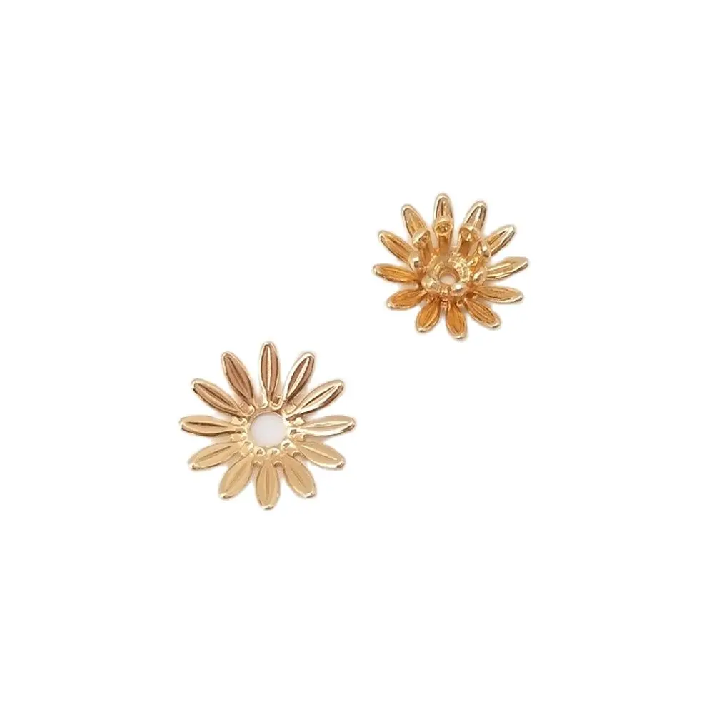 14K Gold Color Chrysanthemum daisies double flower holder handmade accessories DIY first ornaments hairpin headwear accessories