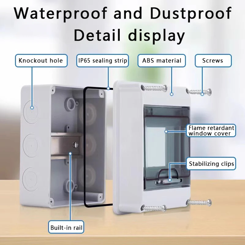 Scatola di distribuzione DC impermeabile IP65 5/8/12/15/18/24WAY PC / ABS Scatola di giunzione solare elettrica esterna in plastica MCB