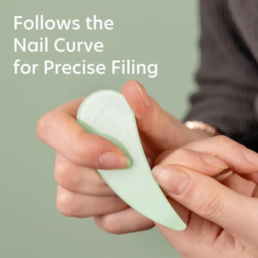 ตะไบเล็บแก้วโค้งสำหรับเล็บธรรมชาติ 2 ชิ้นเครื่องมือเล็บแก้วเช็กในชุดตะไบคริสตัลสีหยกสำหรับเล็บที่เรียบเนียนและแม่นยำ