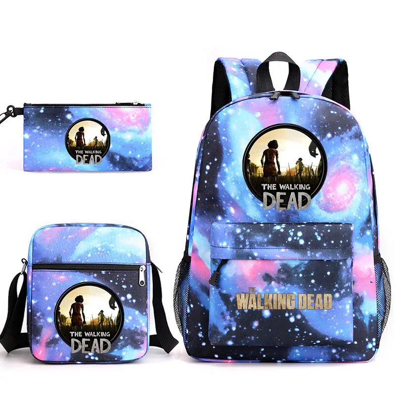 3pcs The Walking Dead Backpacks Students Schoolbags Pencil Case Shoulder Bags Backpack Boys Girls School Bags