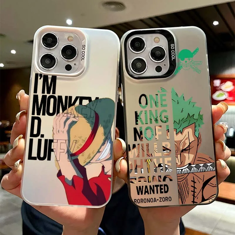 

Boy Zoro One Piece Luffy Art For Apple iPhone 17 Air 16 16e 15 14 13 12 11 Mini Pro Max Plus Colorful Silver Cover Phone Case