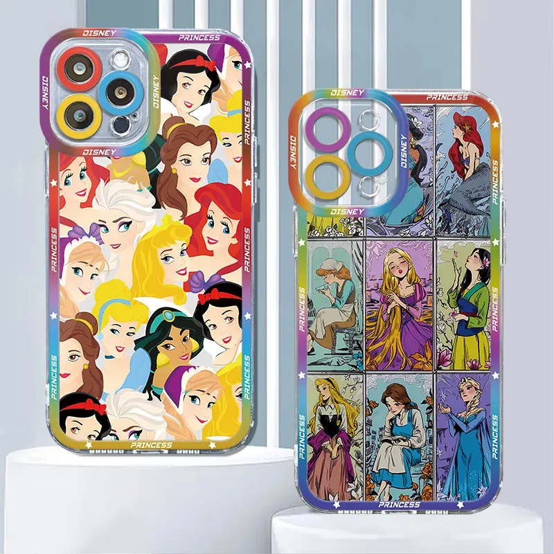 Прозрачный чехол для Samsung Galaxy A52, A12, A32, A52S, A73, A72, A71, A51, A25, A31, A21s, A13, A15, A23, A53, A50, мультяшная Красивая Принцесса Диснея