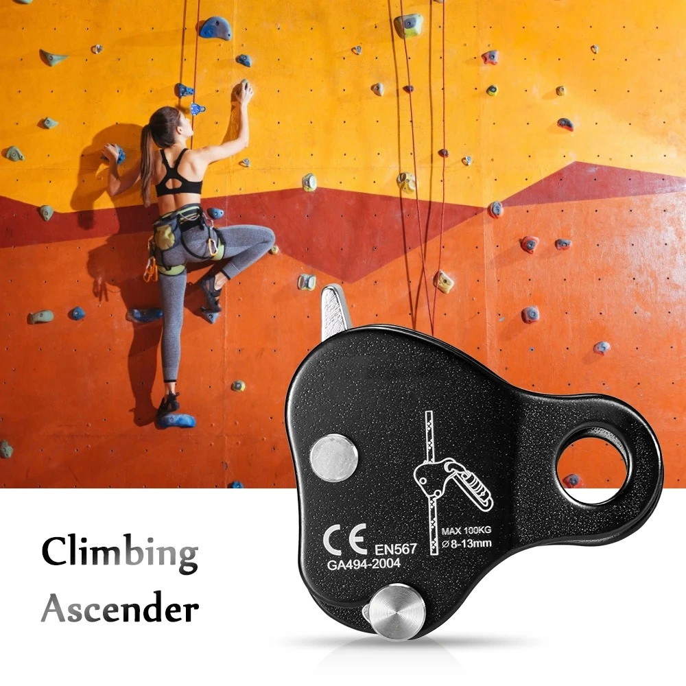 

8-13mm Rope Rock Climbing Ascender Self-Lock Arborist Climbing Rope Gripper Anti-Fall Rigging Rope Protection Device Outdoor