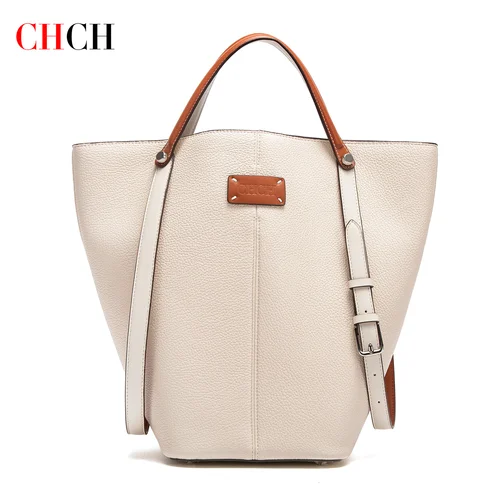 CHCH Bolso de mano para mujer Nuevo bolso de doble uso color albaricoque Simple de gran capacidad para viajeros de negocios