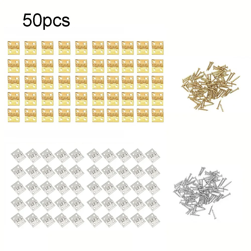 Charnière Miniature en Cuivre Pur pour Boîte Artisanale, Mini Charnière Solide, 2 Points, 8x10mm, 10x8mm, 1 Jeu de 50