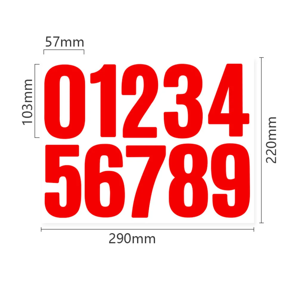 Custom Large 4 Inch Number Stickers Adhesive Vinyl Decals For Car Racing Mailbox Wall Signage Craft Decoration Black