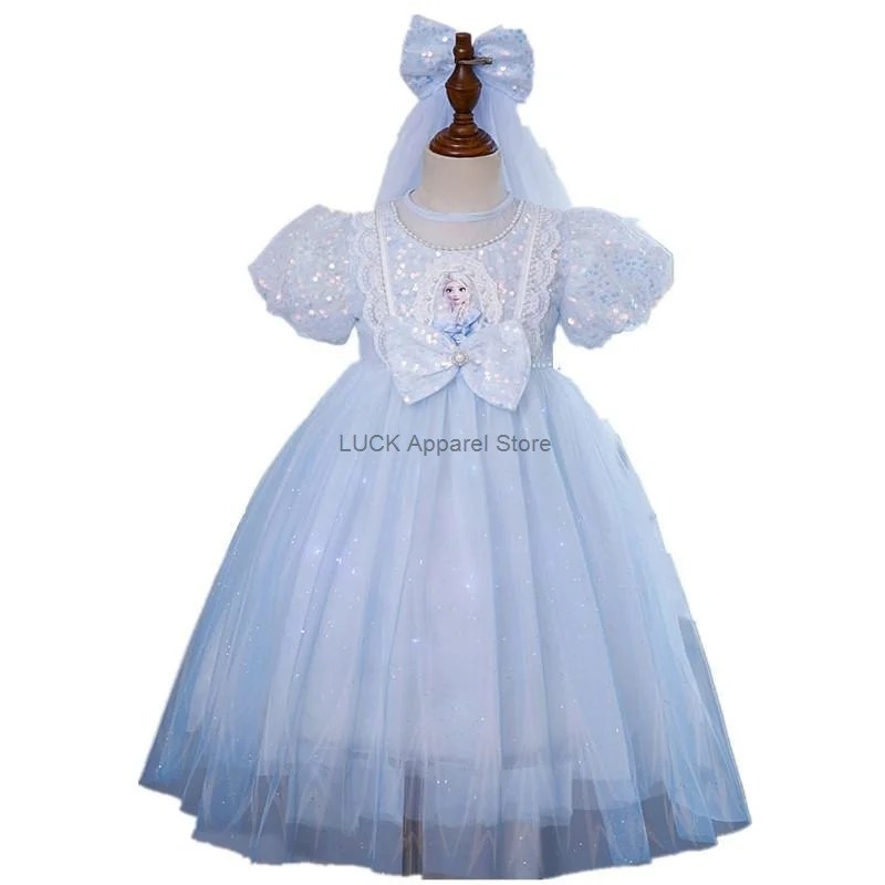 Snow Romance Shining Princess Dress For Girls Summer New Princess children's Authentic Dress