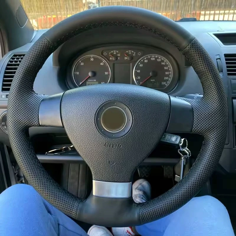 Customized Car Steering Wheel Cover Braid Non-Slip Leather For Volkswagen Golf 5 Mk5 VW Passat B6 Jetta 5 Mk5 Tiguan 2007-2011