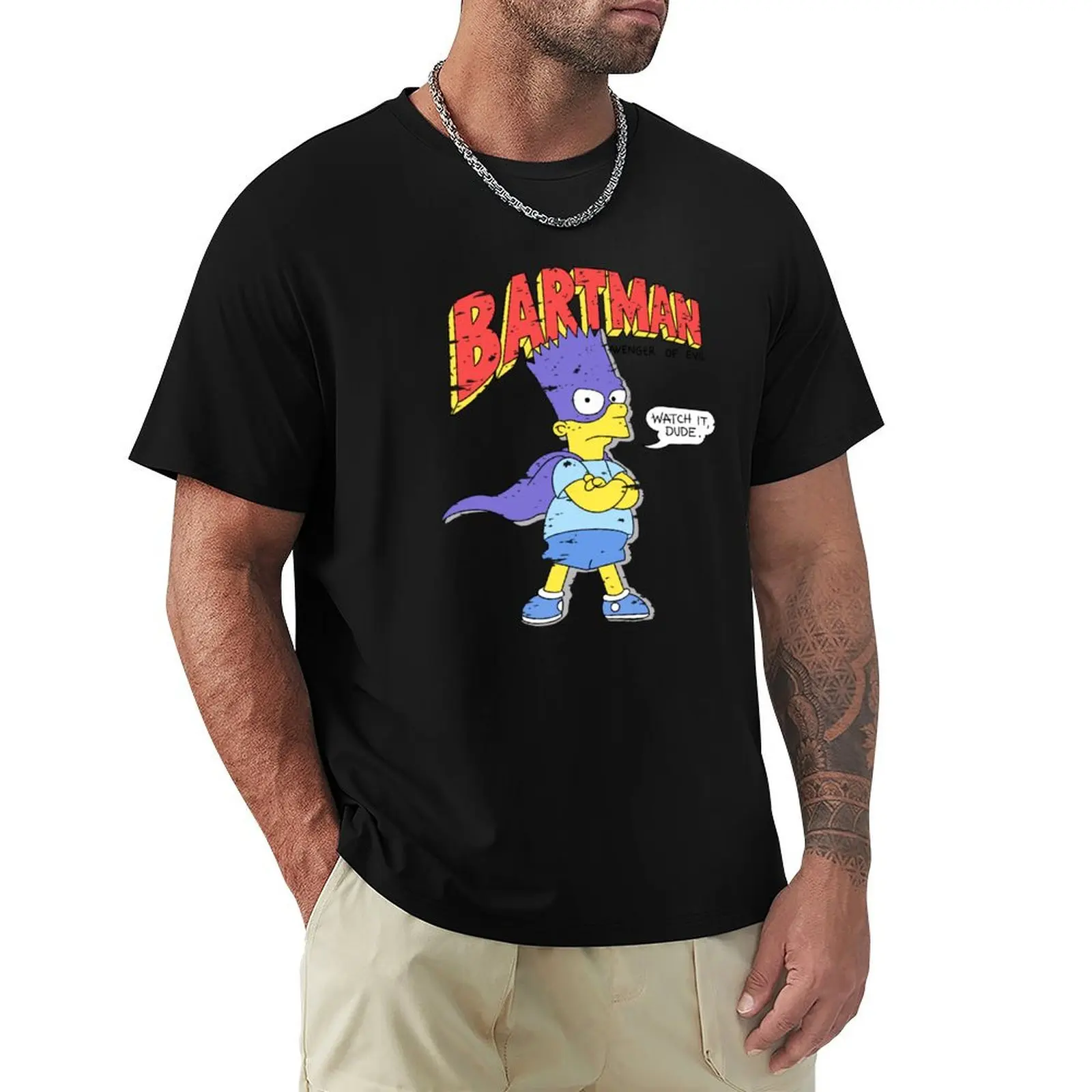 

Bartman Distressed retro 80’s shirt vintage look T-Shirt graphic t shirts funny costumes Men's clothing