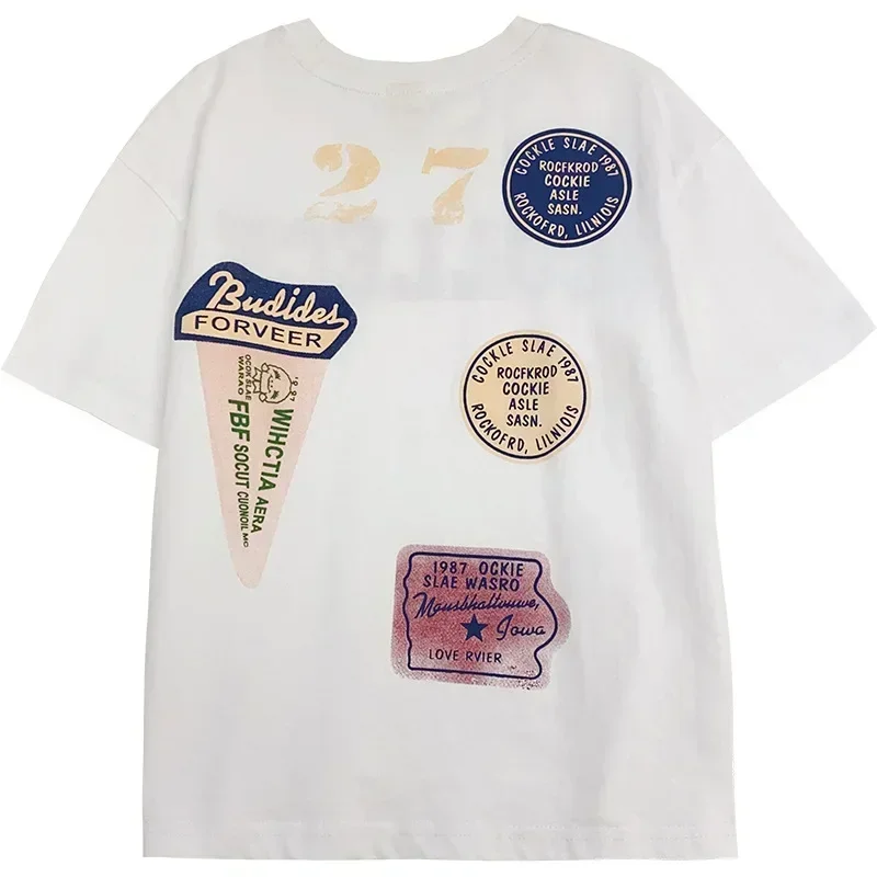 

Boys Pure Cotton Printed Short Sleeved T-shirt 2024 Summer New Girl Korean Style Children's Fashion T-shirt 4-6Y 7-13Y