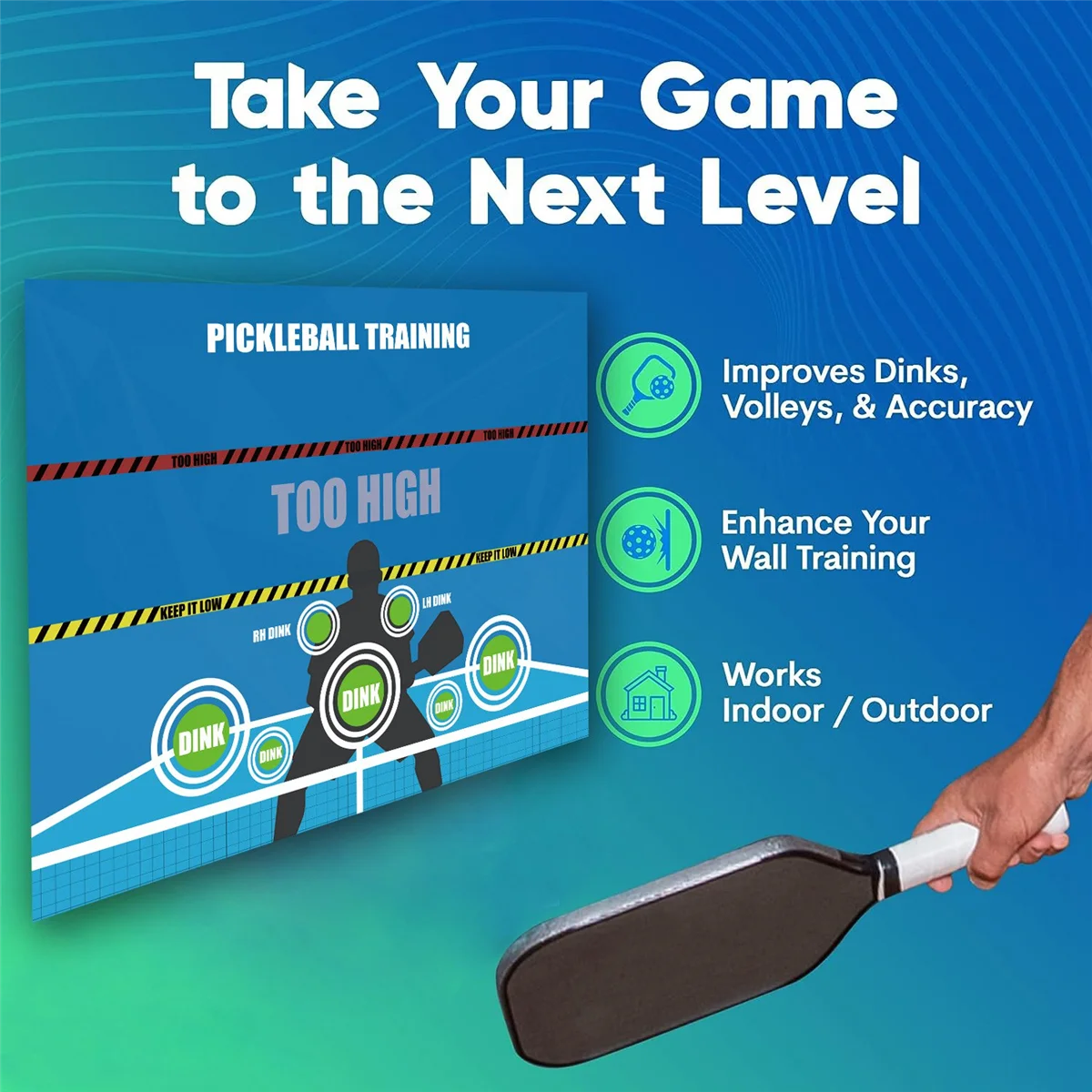 

A83Z Pickleball Training Practicing Наклейки на стену Pickleball Dink Pad Тренировочная доска Плакат Rebounder Training Aid