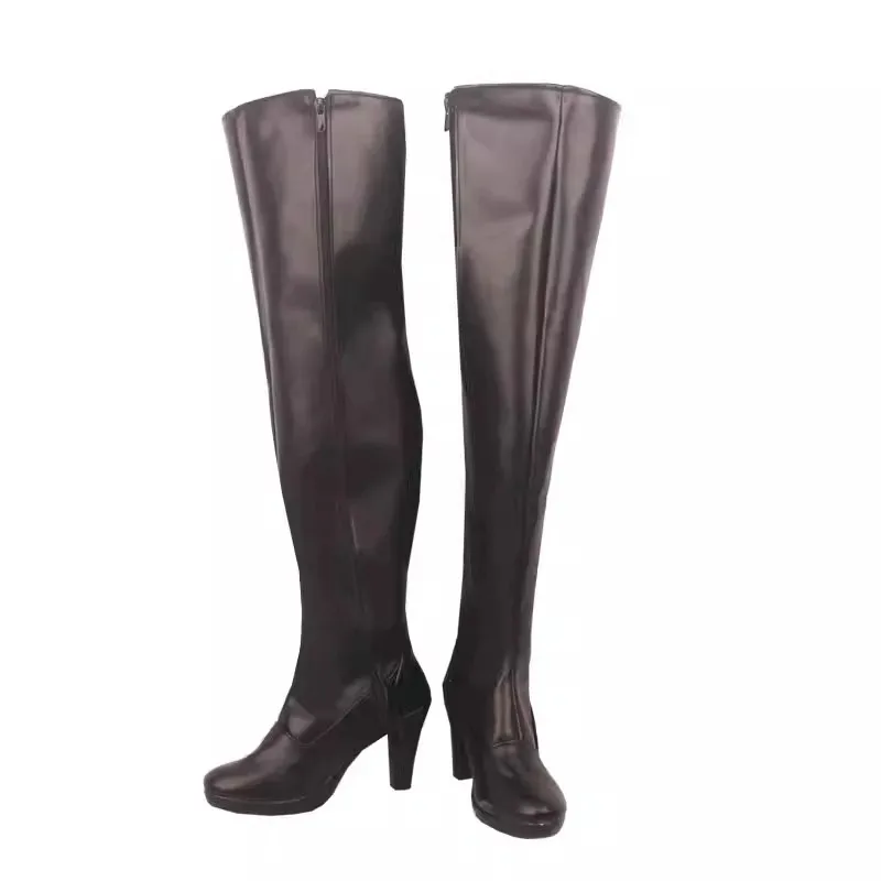 DY20Biohazard 4 Ада Вонг Косплей Костюм Обувь Коричневые ботинки ручной работы 25