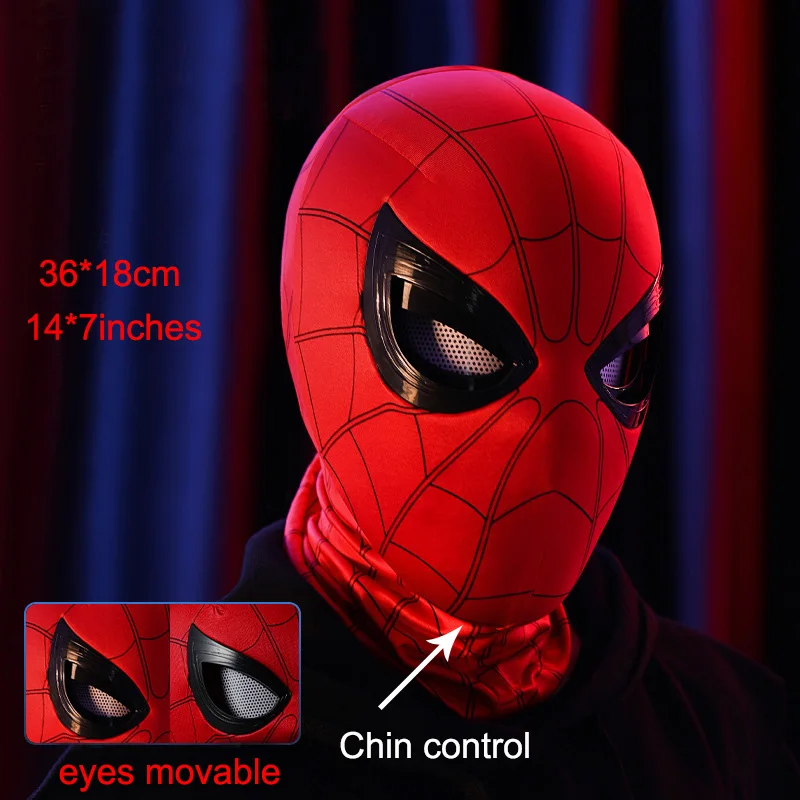 Maschera di ragno di Halloween Maschera di Peter Parker Maschera a pieno facciale Cosplay Party Mascara Costume Regalo di Halloween per bambini adulti