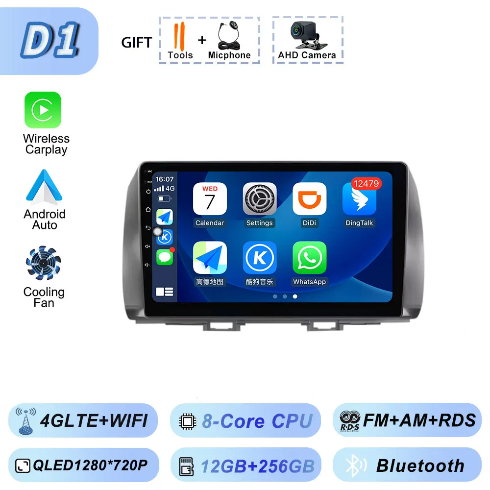 Android Auto voor Toyota BB 2 Daihatsu Materia 2005-2016 Autoradio Multimedia Video Bluetooth Speler GPS Navigatie CarPlay WiFi