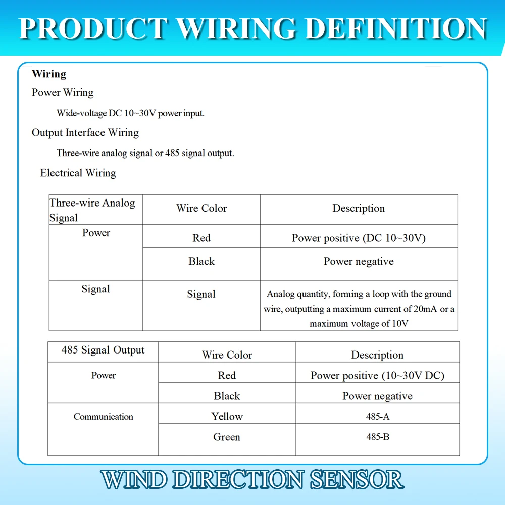 360 Degree Wind Direction Detector Wind Direction Transmitter Weather Station