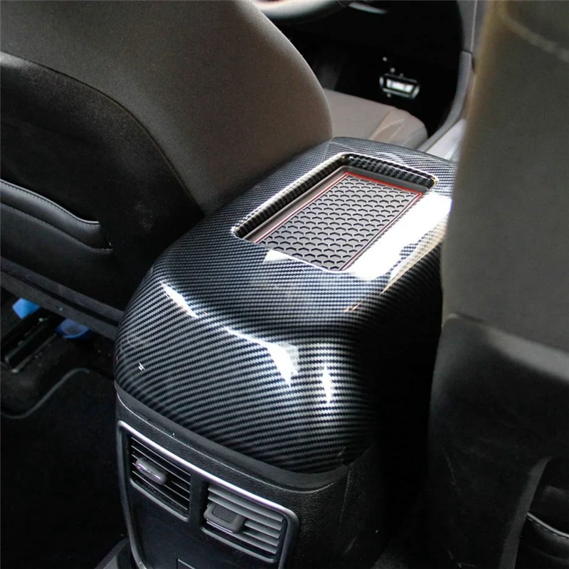

High Quality Armrest Box Decorative Cover Armrest Box Cover Sticker Carbon Pattern Central Storage Cover For Dodge Charger 2016-