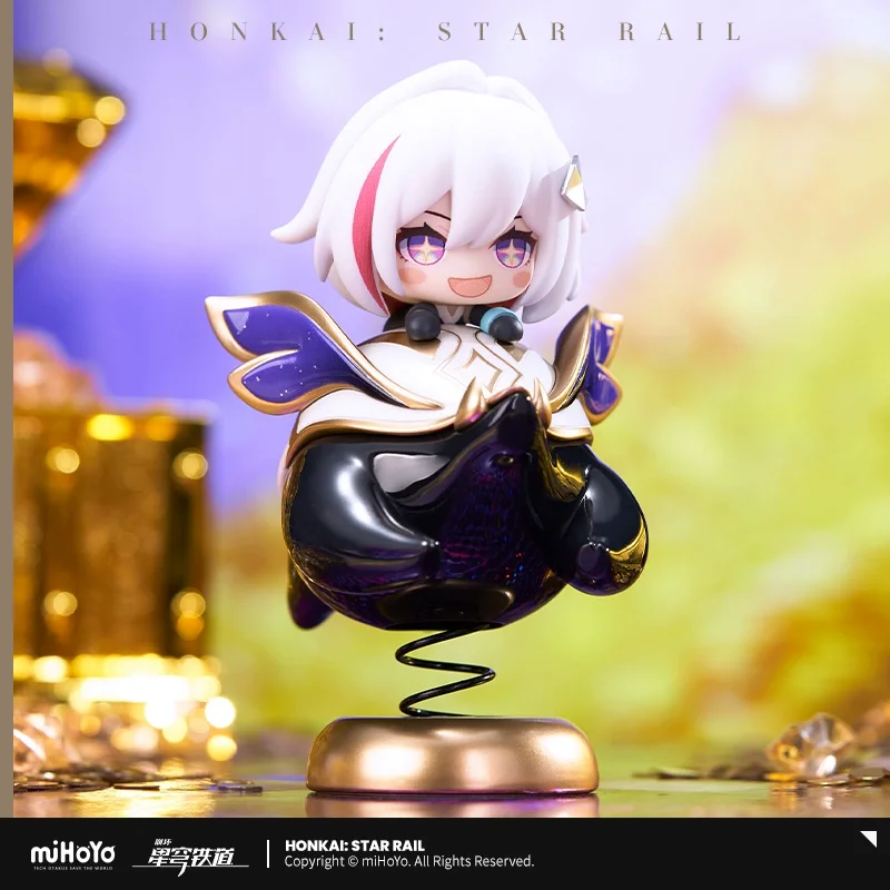 Sunsyea honkai star rail oficial merch mihoyo original autêntico jing yuan q versão figura boneca ornamento de mesa