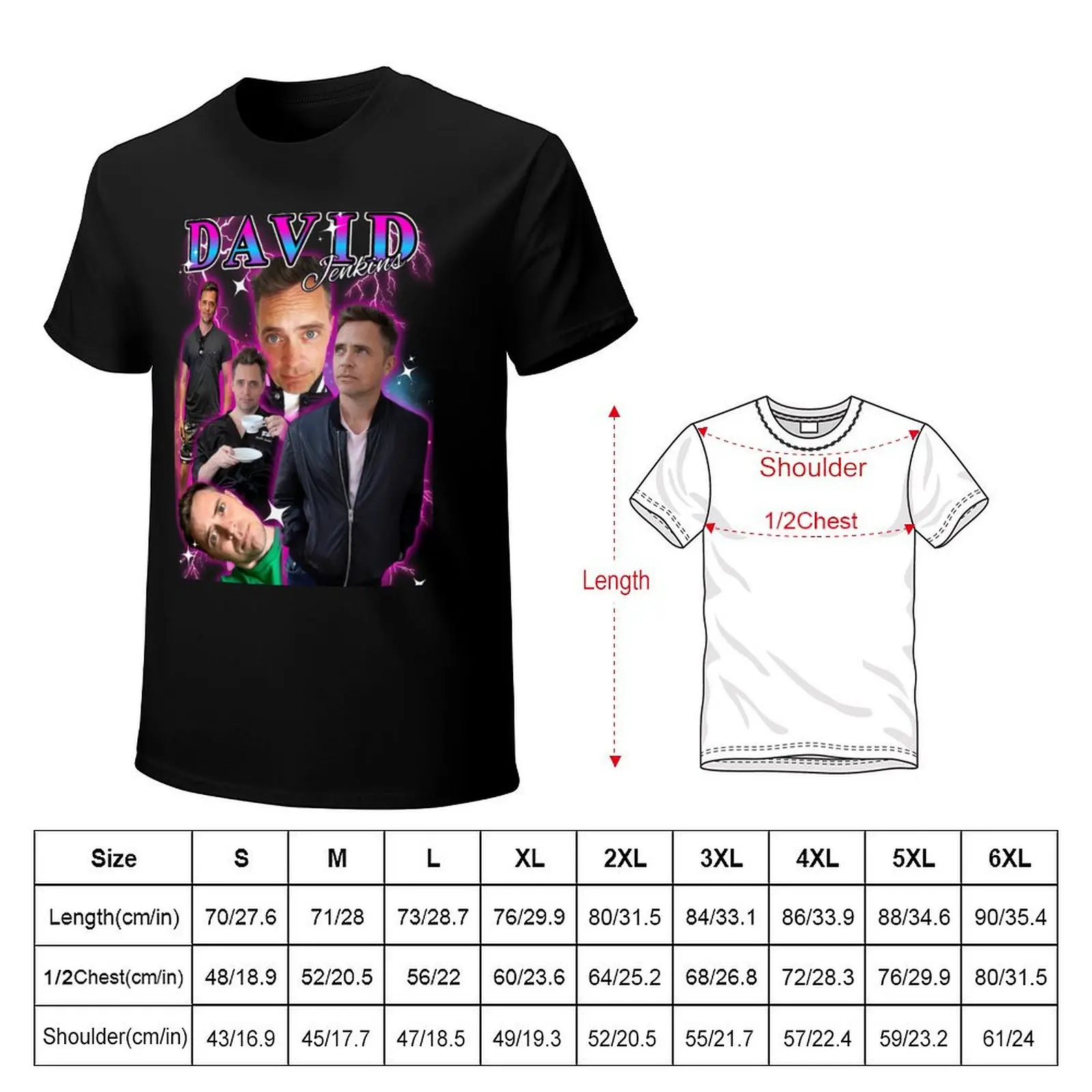 David Jenkins retro T-Shirt Street Style Casual Tee Shirt