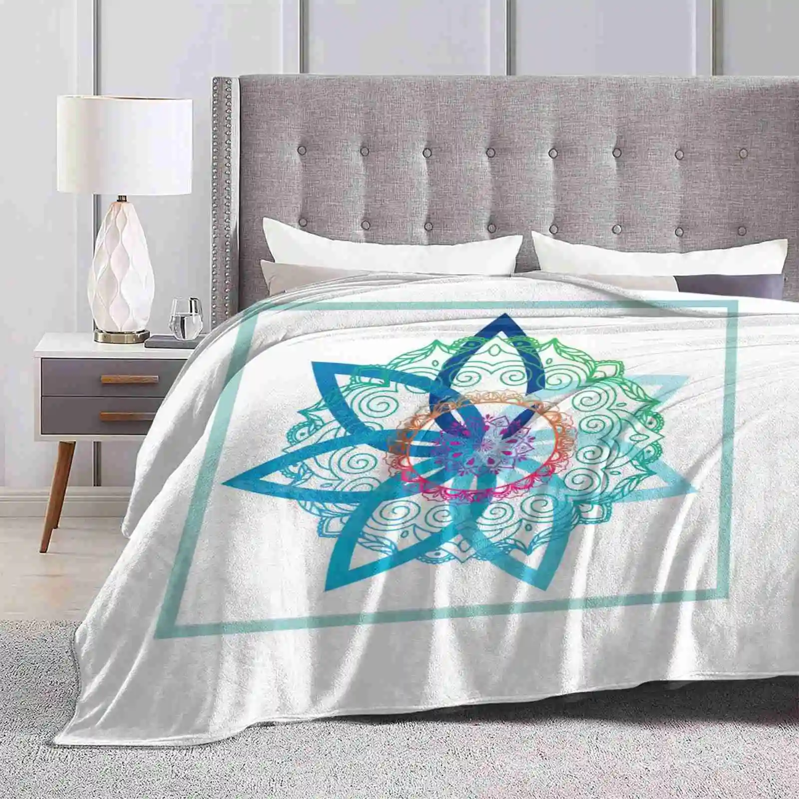 Blue Mandala All Sizes Soft Cover Blanket Home Decor Bedding Quotes Funny Humor Gen Z Sarcastic Satire Punny Words Smart