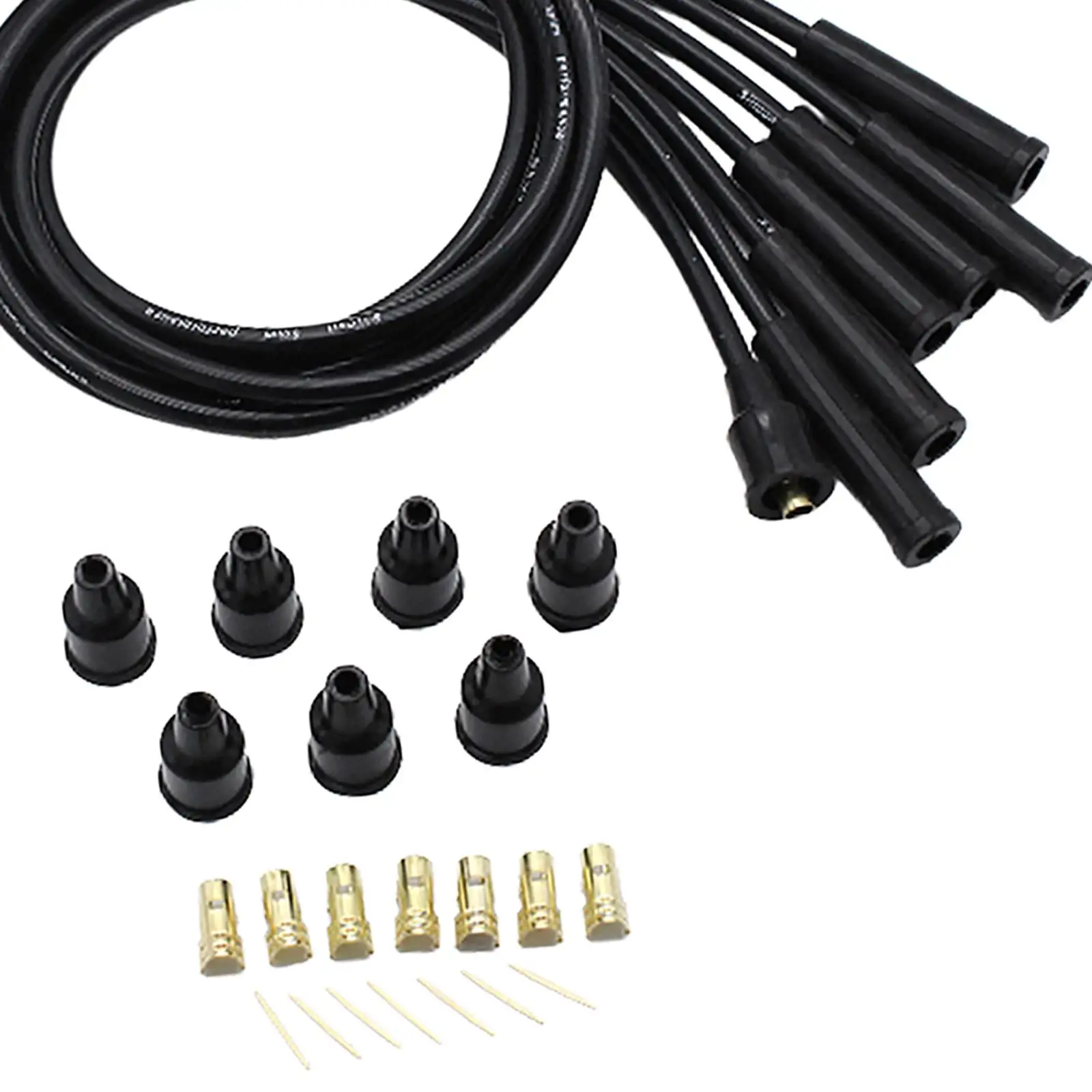 

8mm Black Silicone Ignition Wires Durable Spark Plug Cables Universal Car Spare Parts for Classic Auto Engine