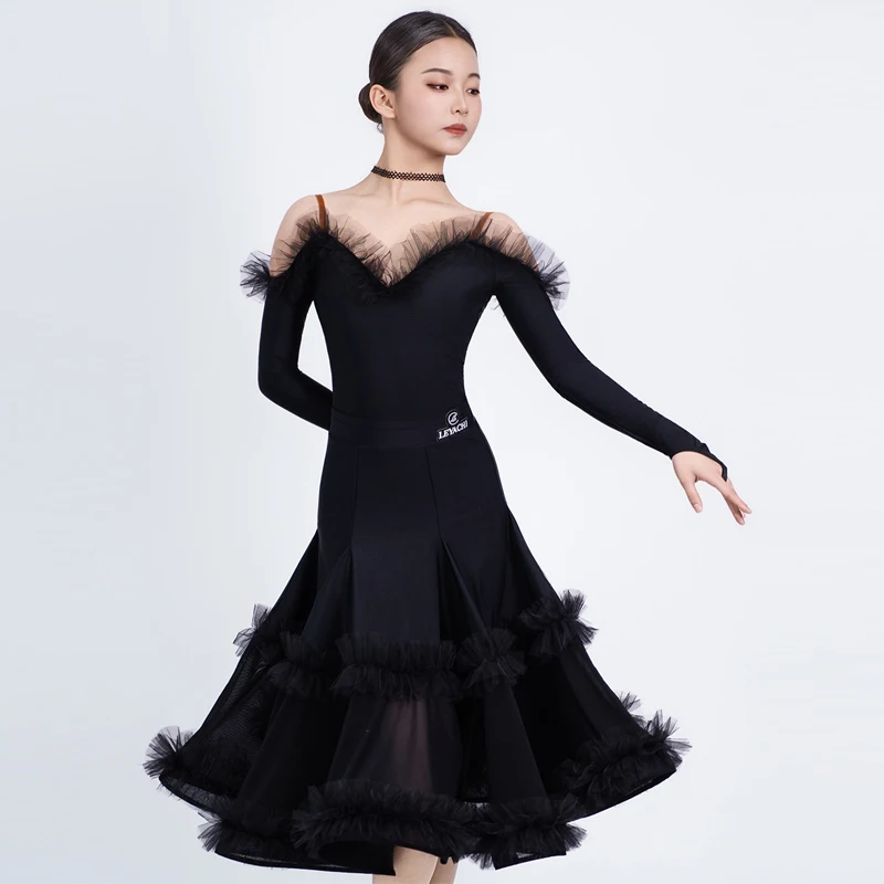 

2026 Winter Latin Dance Competition Costume Girls Long Sleeved Latin Dance Dress Kids Samba Tango Rumba Dancing Dresses SL11380
