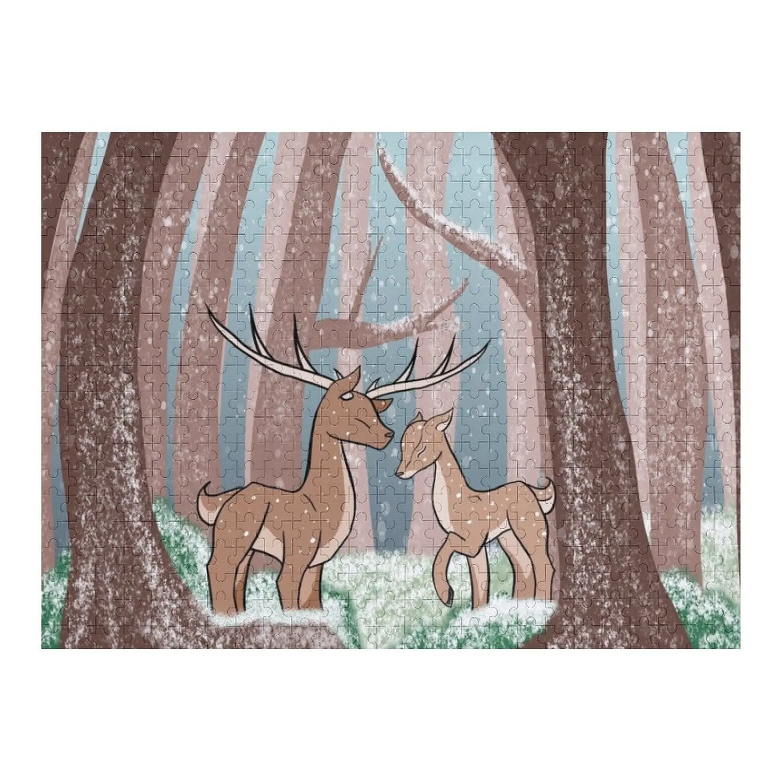 

Spotted Deer couple in a snowy forest Jigsaw Puzzle Christmas Gifts Personalised Toys Puzzle