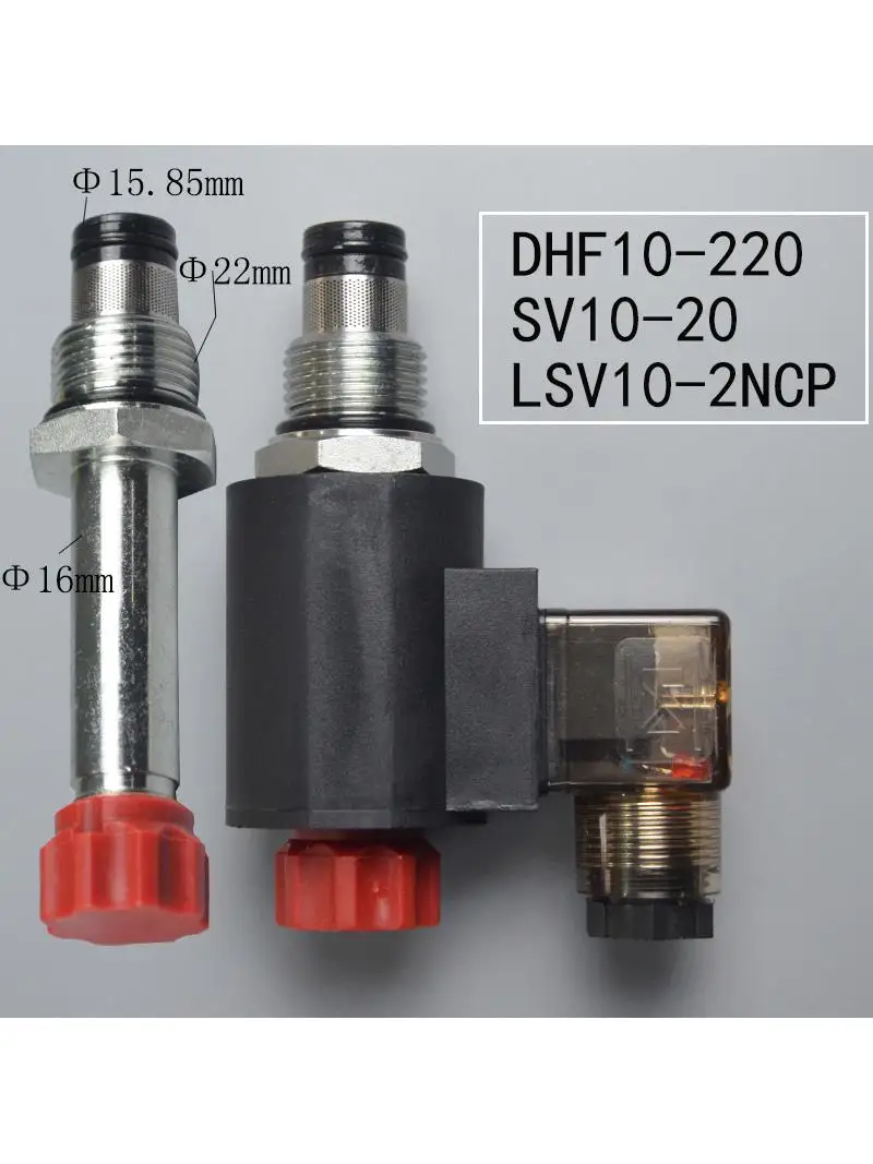 2-Position 2-Way Normally Closed DHF10-220 Solenoid Valve Threaded Cartridge Type Hydraulic Valve SV10-20 LSV10