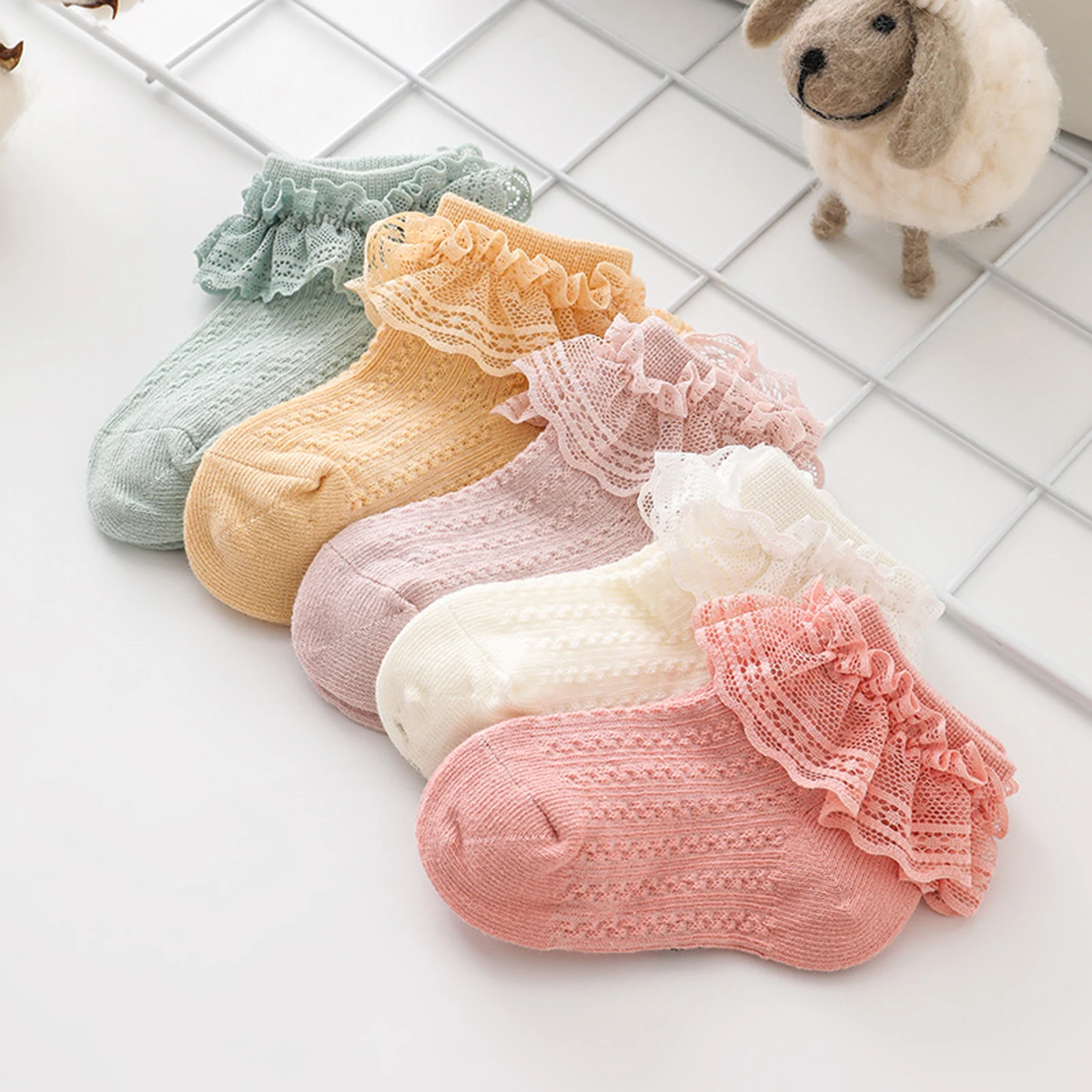 

Kids Girls Dance Socks Cute Summer Lace Trim Baby Princess Dress Walking Socks for Baby Toddler Clothing Accessory