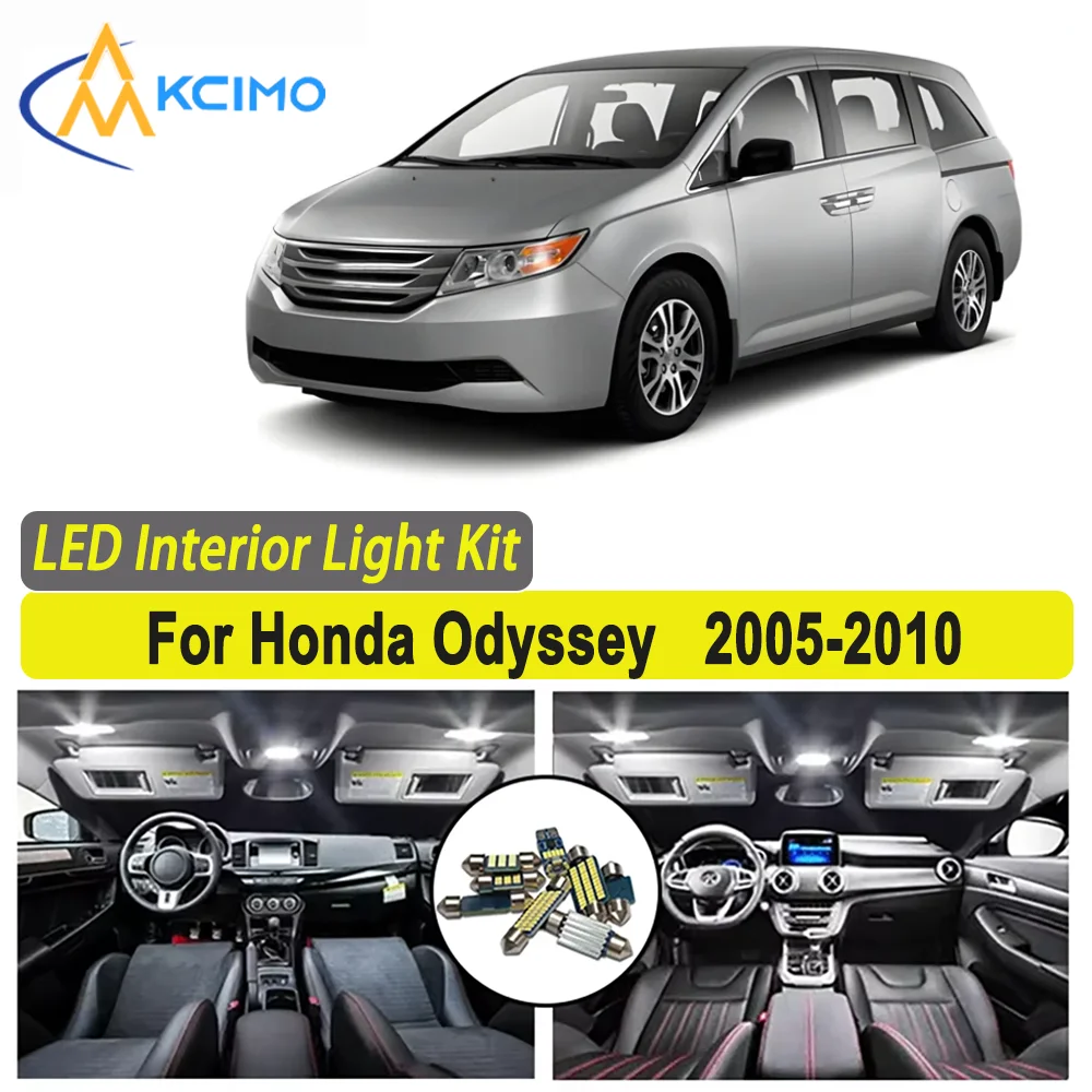 

Kcimo LED For Honda Odyssey 2005 2006 2007 2008 2009 2010 Premium Bright LED Interior Dome Map Trunk Light Kit Car Led Lamps