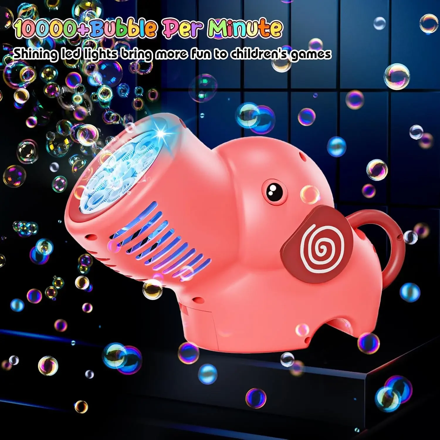 التلقائي فقاعة بندقية الفيل الكهربائية المحمولة آلة نفخ فقاعة الصابون في الهواء الطلق لعبة حفلة هدية الزفاف لعبة عيد ميلاد الأطفال #3