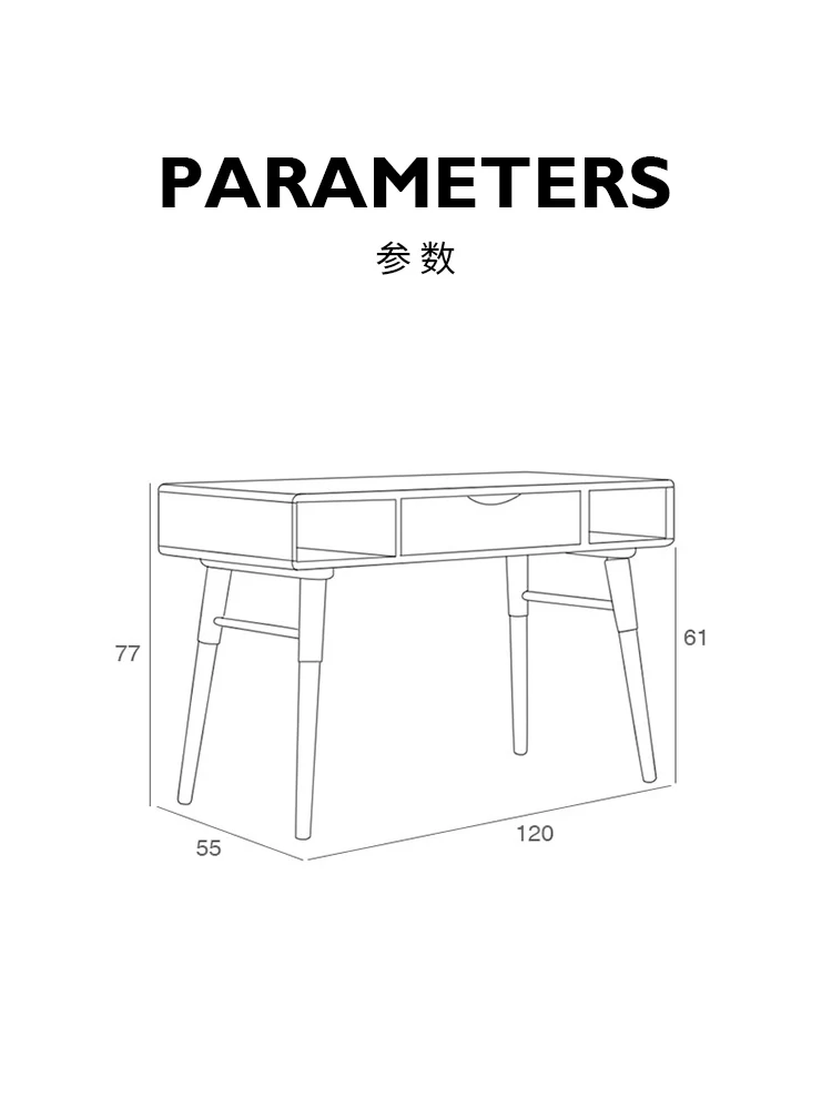 Solid wood modern minimalist bedroom study small computer desk