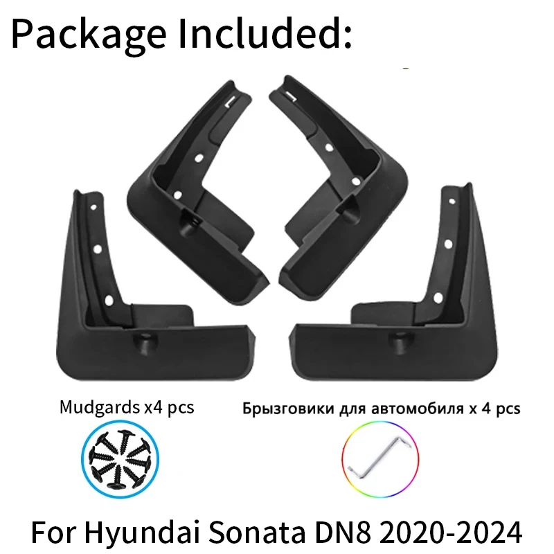 Mudguards For Hyundai Sonata DN8 10th Mud Flaps 2020 2021 2022 2023 2024 Guards Fender MudFlaps Front Rear Car Accessories