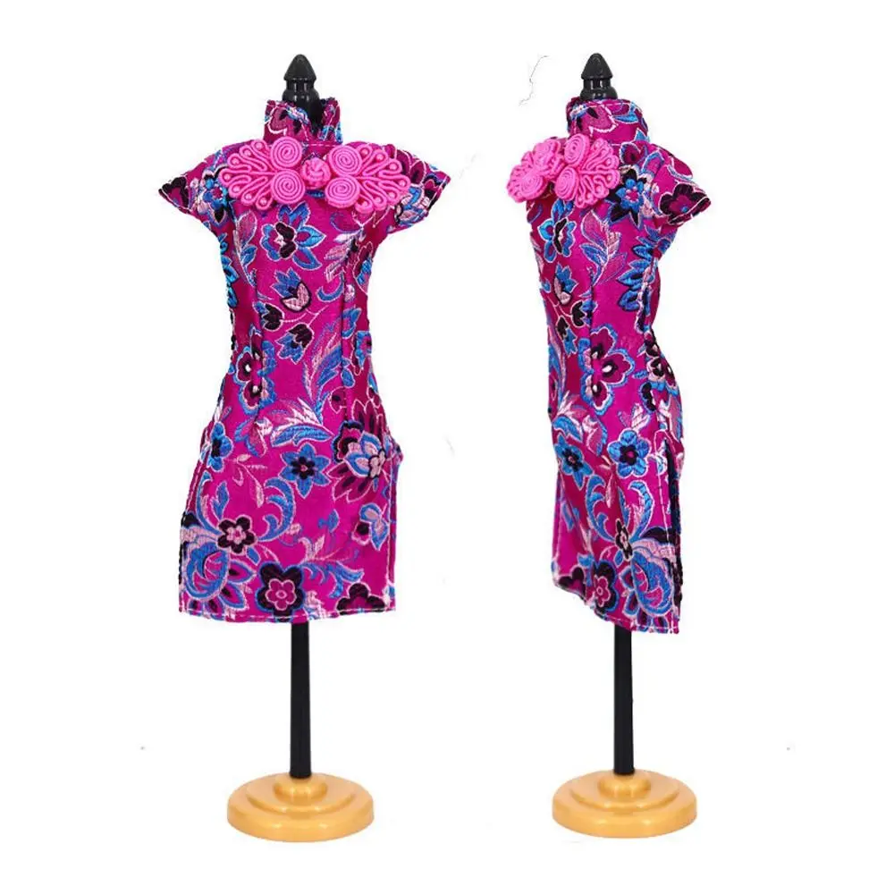 

Модная кукольная одежда в китайском стиле, традиционное вечернее платье, кукла Cheongsam, игровой домик, вечерние тканевые кукольные юбки, кукла 1/6