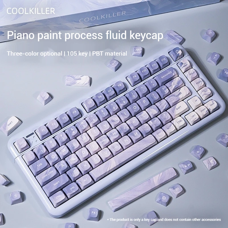 105keys Coolkiller Piano Baked Paint Fluid Keycaps Thermal Sublimation Csa V3 Mechanical Keyboard Personalized Keycap Decoration