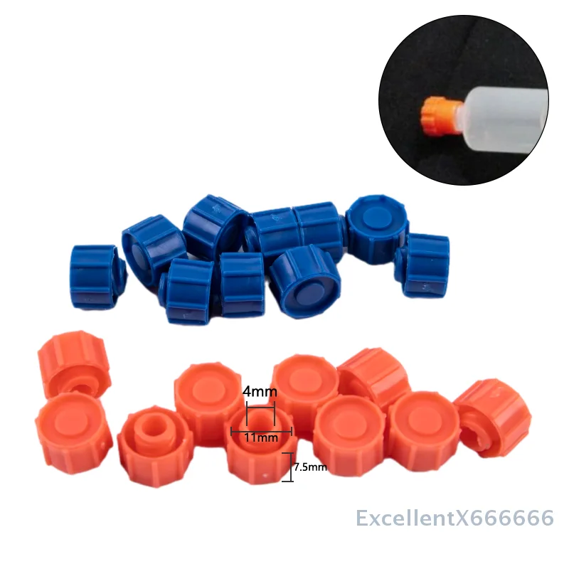 10pcs מתקן מחטים מד עגול כובע מזרק לעצור קצה קצה luer מנעול מזרק בורג טיפים נוזלי